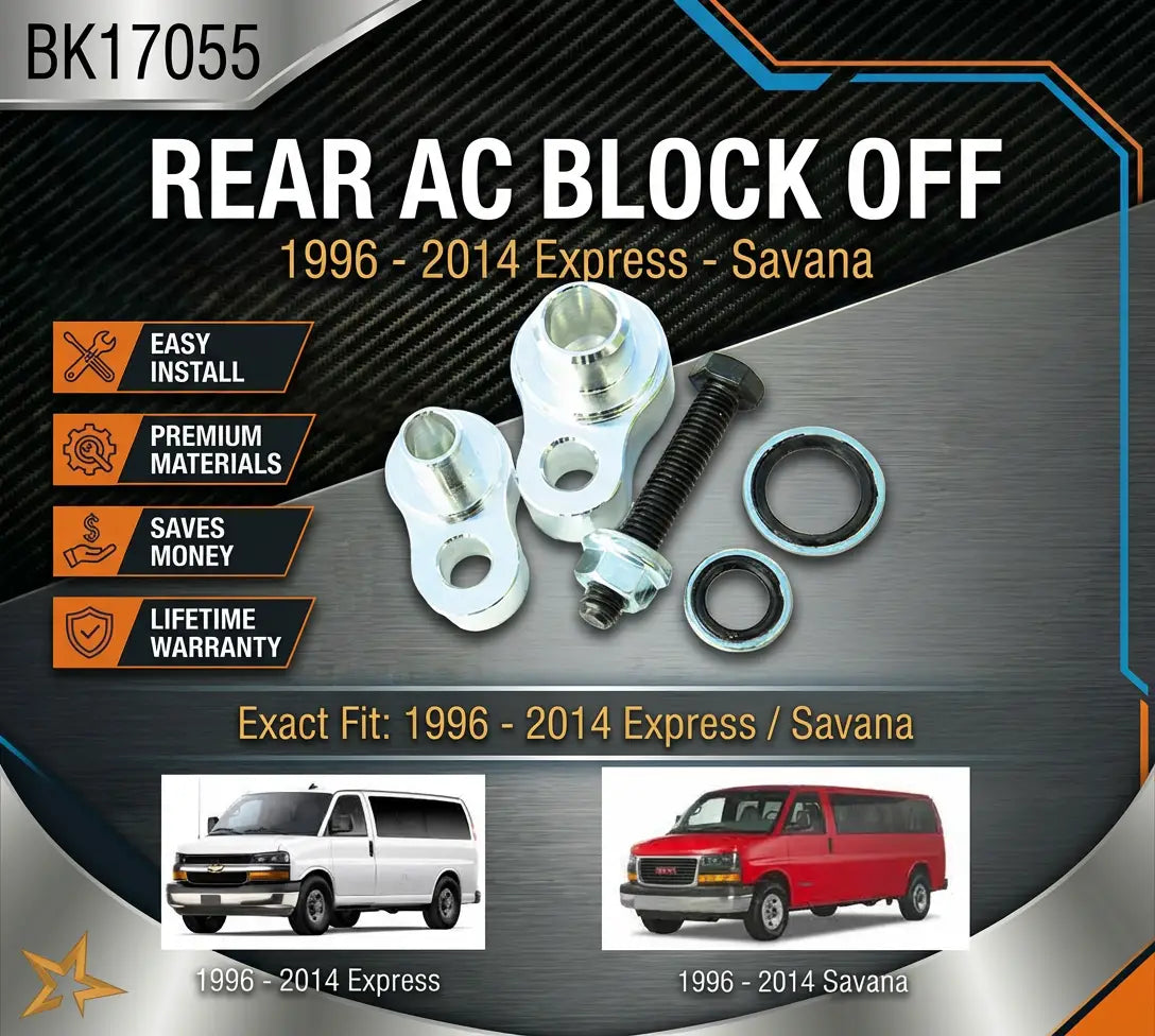Rear AC Block Off Express, Savanna 96-21 w/ block fittings