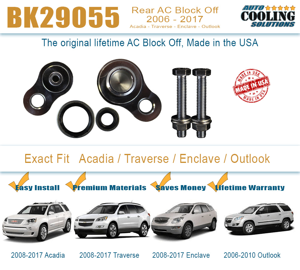 Rear AC Block Off Acadia, Traverse, Enclave 08-17, Outlook 06-10