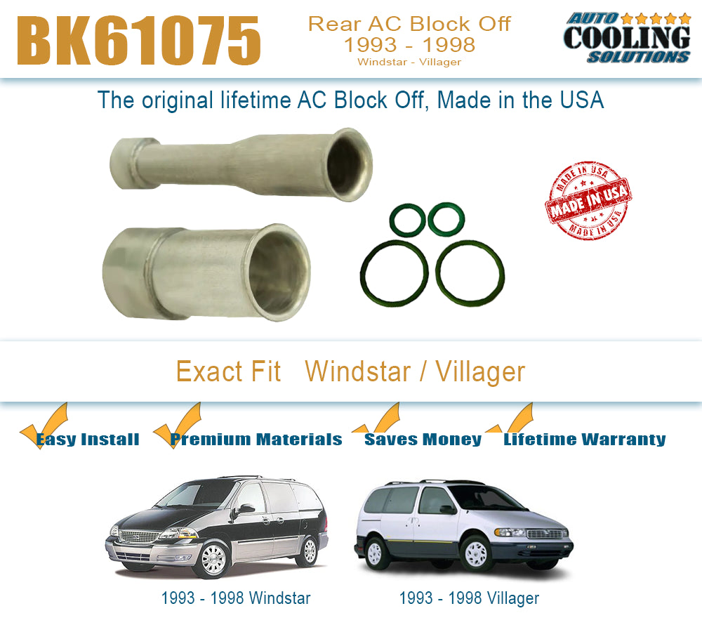 Rear AC Block Off Windstar, Villager 93-98