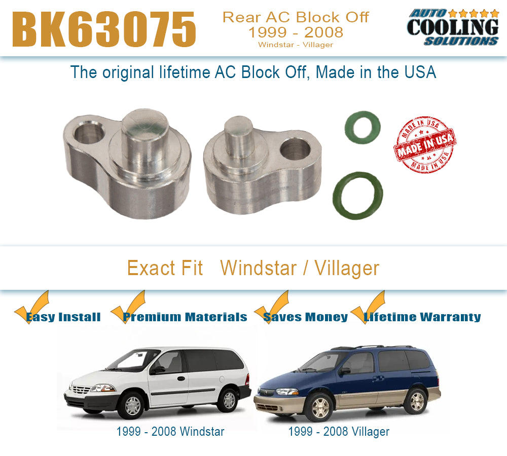 Rear AC Block Off Windstar, Villager 99-08
