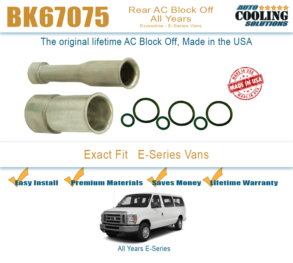 Rear AC Block Off Kit E-Series, Econoline Vans All Years