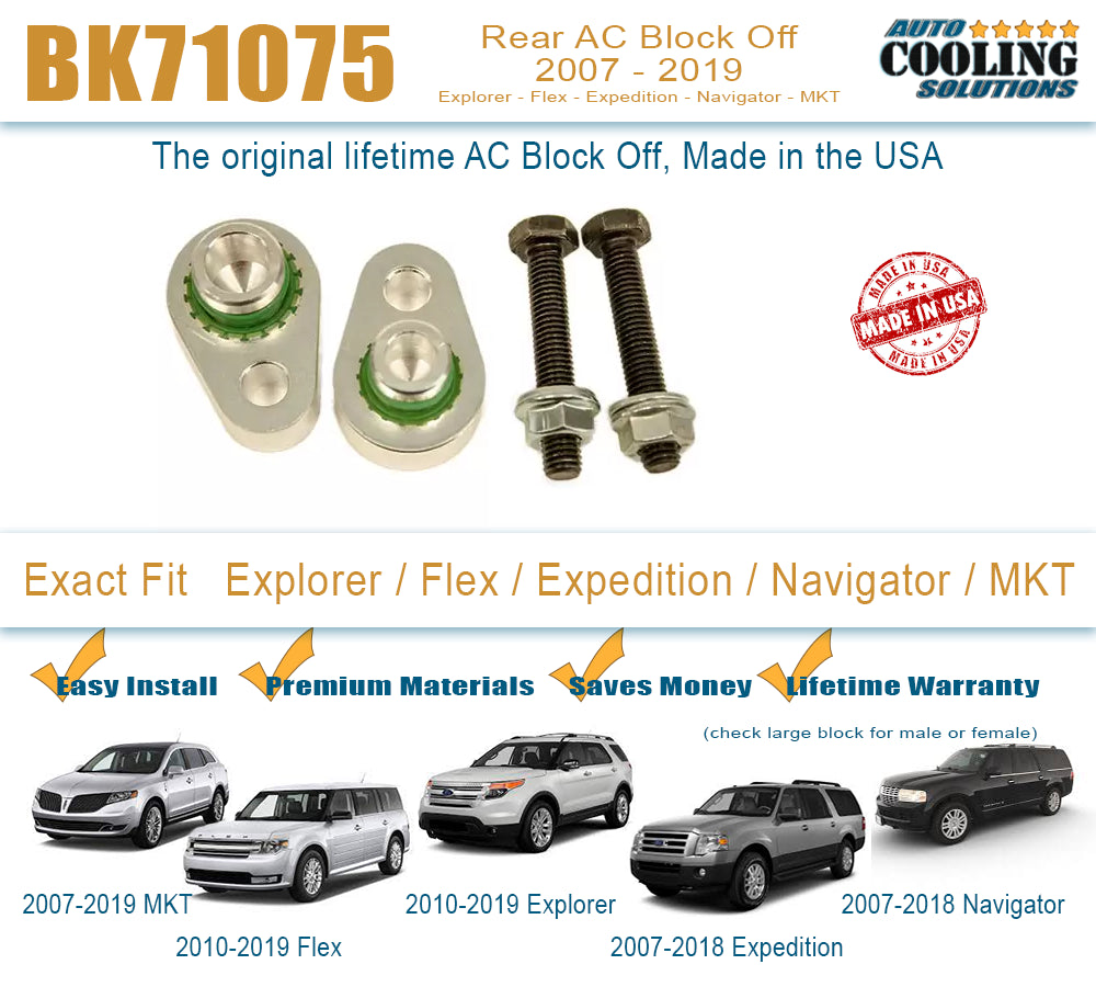 Rear AC Block Off Expedition, Navigator 07-18, Explorer, Flex 10-19 M