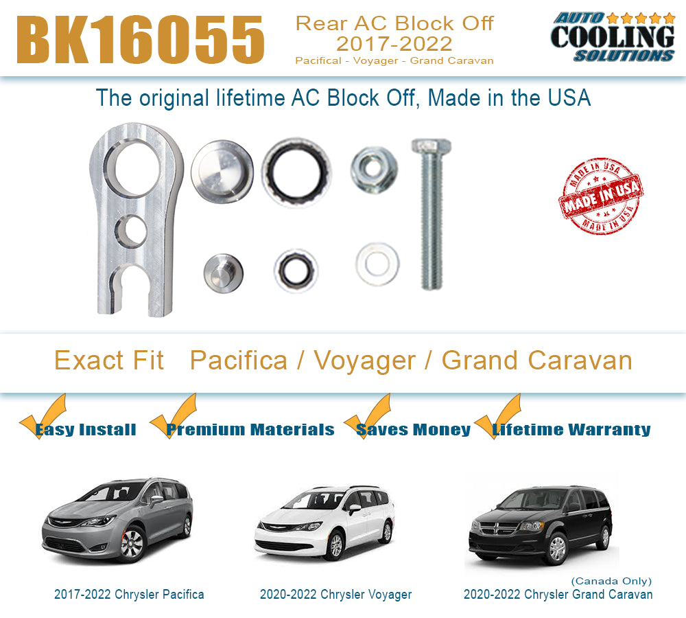 Rear AC Block Off Pacifica, Voyager, Caravan 17-23