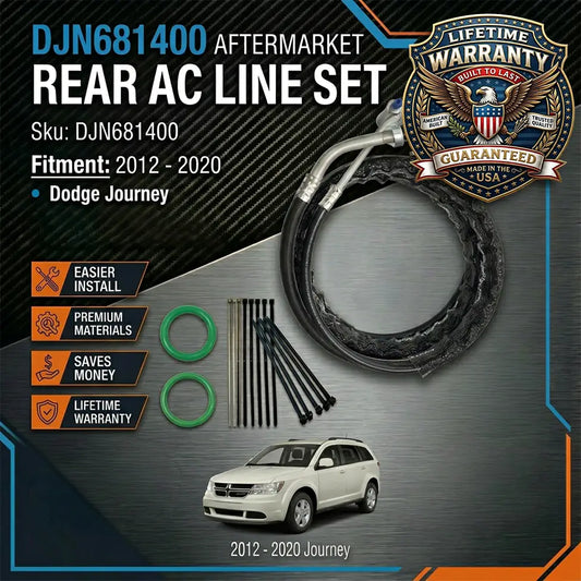 Aftermarket rear AC line set for Dodge Journey with product details and warranty information.