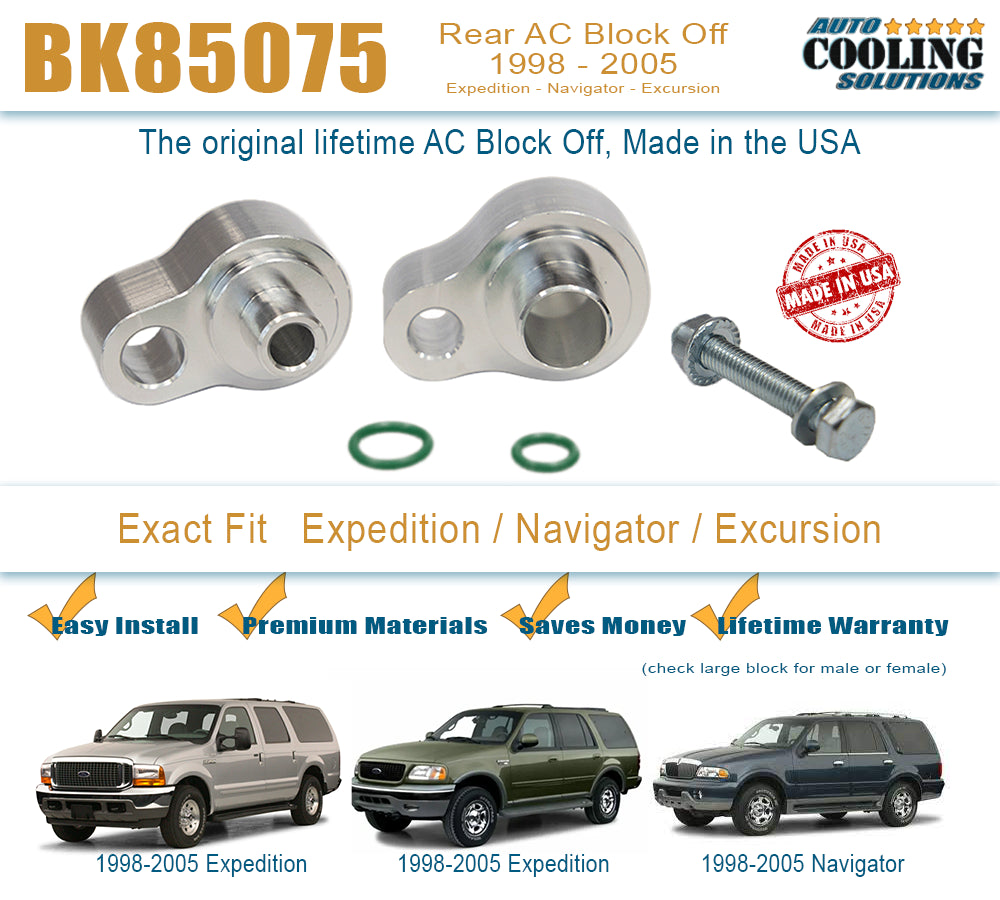 Rear AC Block Off Expedition, Navigator, Excursion 98-05 M