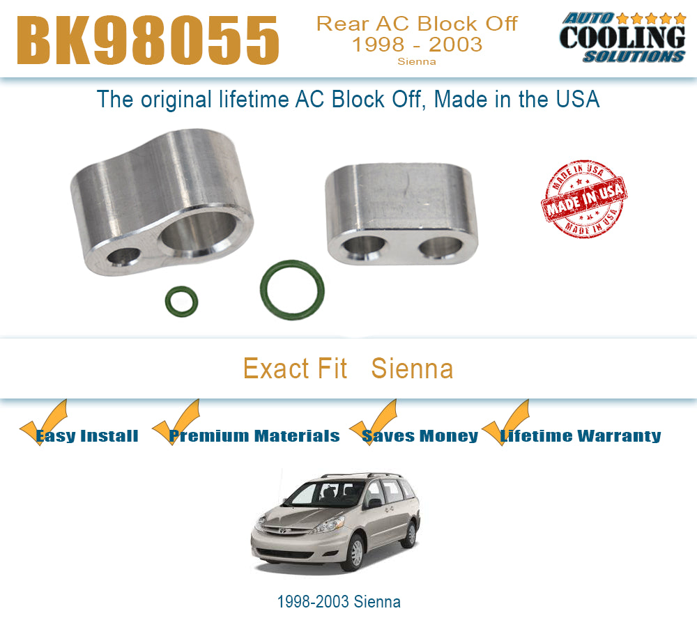 Rear AC Block Off Sienna 1998-2003