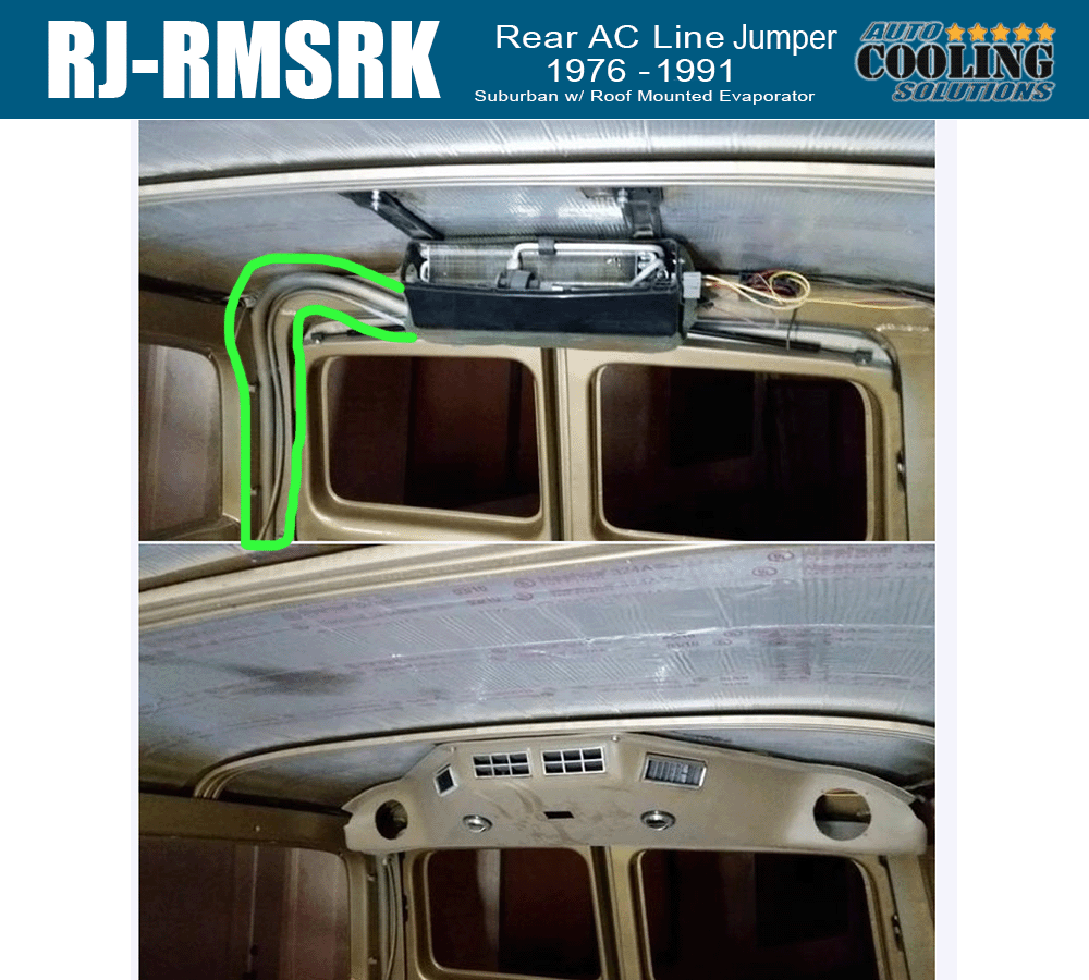 Rear AC line Jumper kit Suburban w/roof mount evaporator 1976-1991