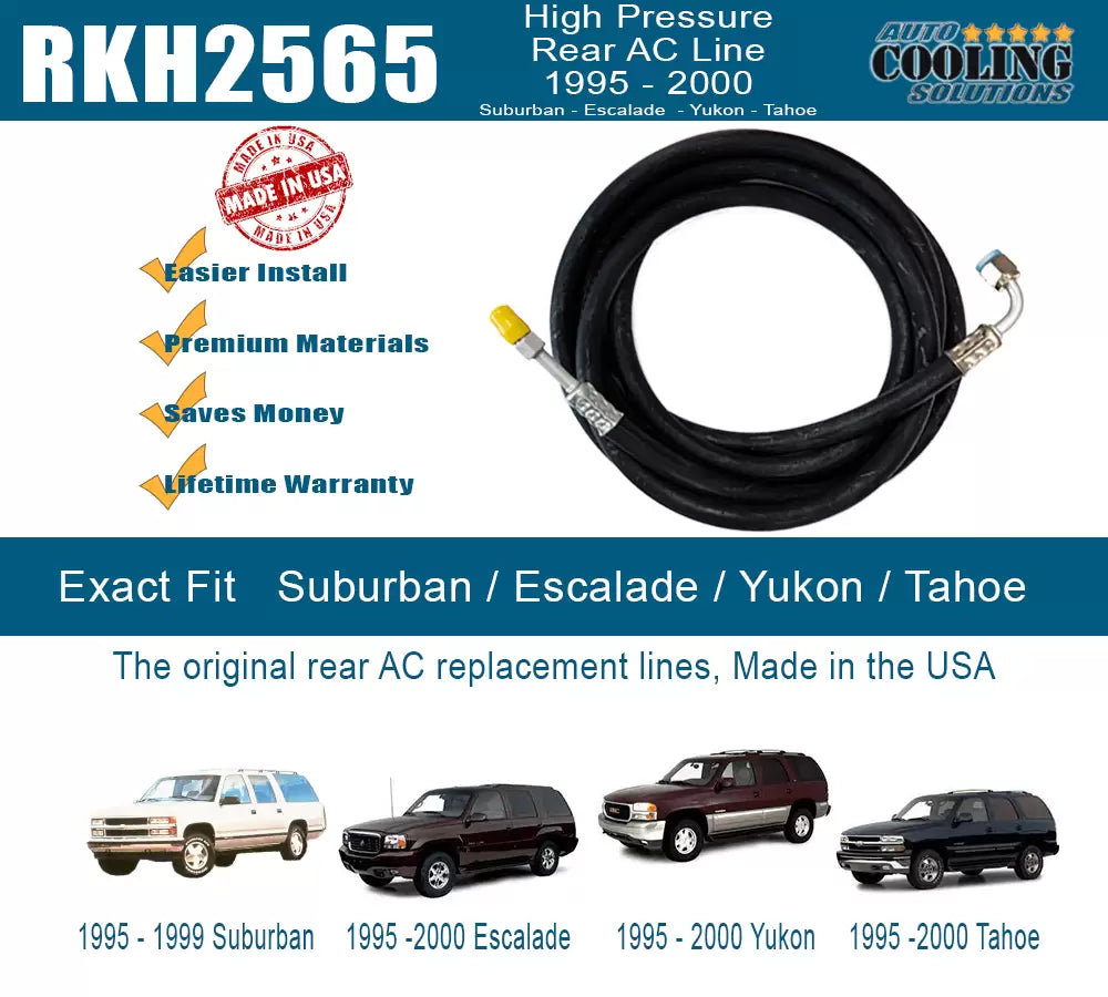 thumbnail image 2 of Rear Aux AC High Pressure Hose Line Kit For 2007-2014 Chevy Suburban 2 of 3